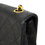 Chanel Shoulder Bag Quilted Lambskin Black Gold — view 7