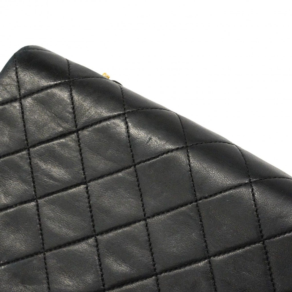 Chanel Shoulder Bag Quilted Lambskin Black Gold — view 9