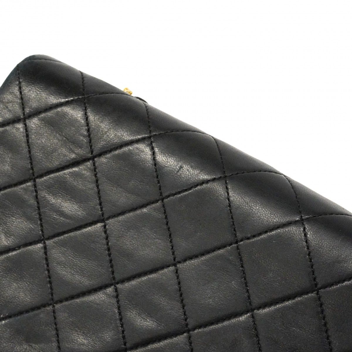 Chanel Shoulder Bag Quilted Lambskin Black Gold — view 9