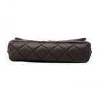 Chanel Shoulder Bag Quilted Calf Brown Silver — view 3