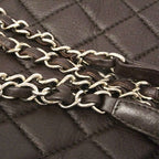 Chanel Shoulder Bag Quilted Calf Brown Silver — view 9