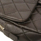 Chanel Shoulder Bag Quilted Calf Brown Silver — view 7