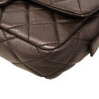 Chanel Shoulder Bag Quilted Calf Brown Silver — view 6