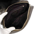 Chanel Shoulder Bag Quilted Calf Brown Silver — view 4