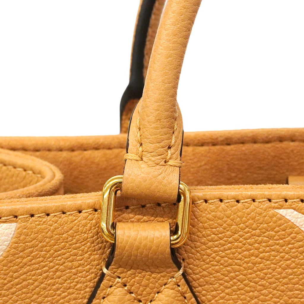 Louis Vuitton Handbag Monogram Empreinte Bicolor On The Go PM Arizona Cream — view 9