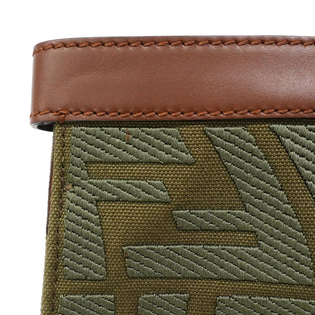 Fendi Tote Zucca Canvas Green Brown Gold 2-Way — view 8