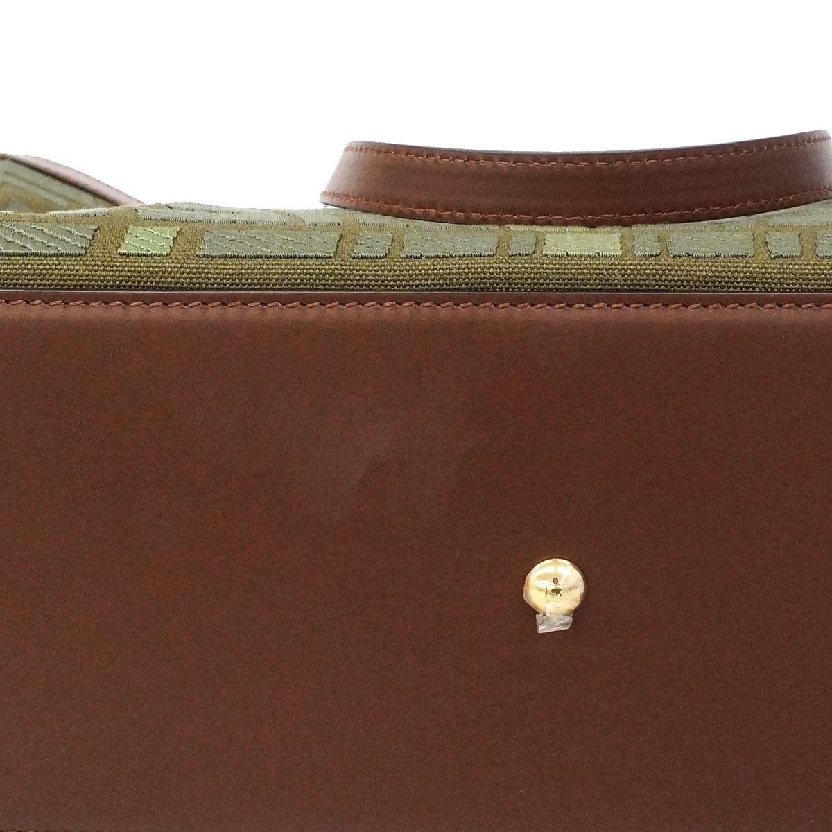 Fendi Tote Zucca Canvas Green Brown Gold 2-Way — view 9