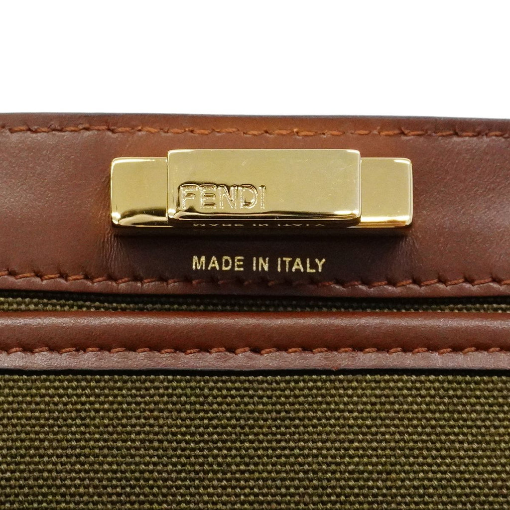 Fendi Tote Zucca Canvas Green Brown Gold 2-Way — view 5