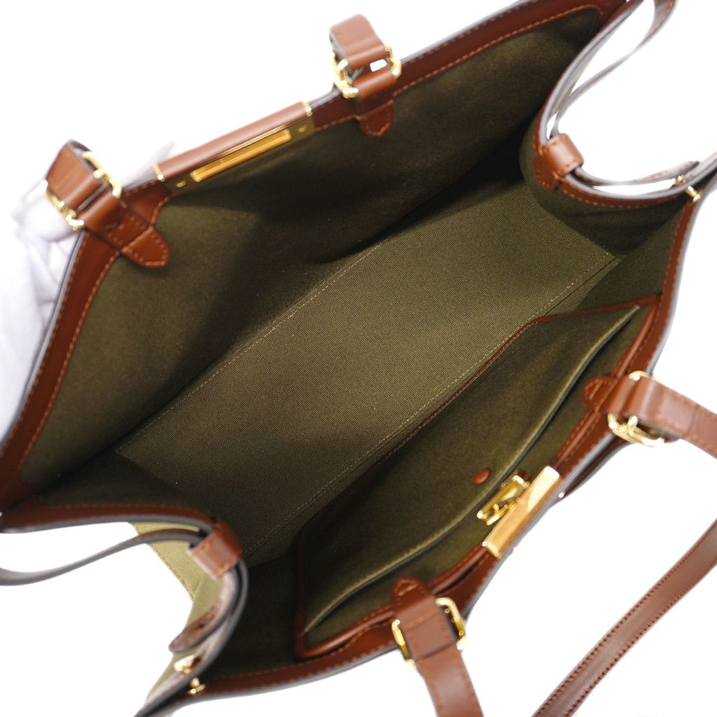 Fendi Tote Zucca Canvas Green Brown Gold 2-Way — view 4