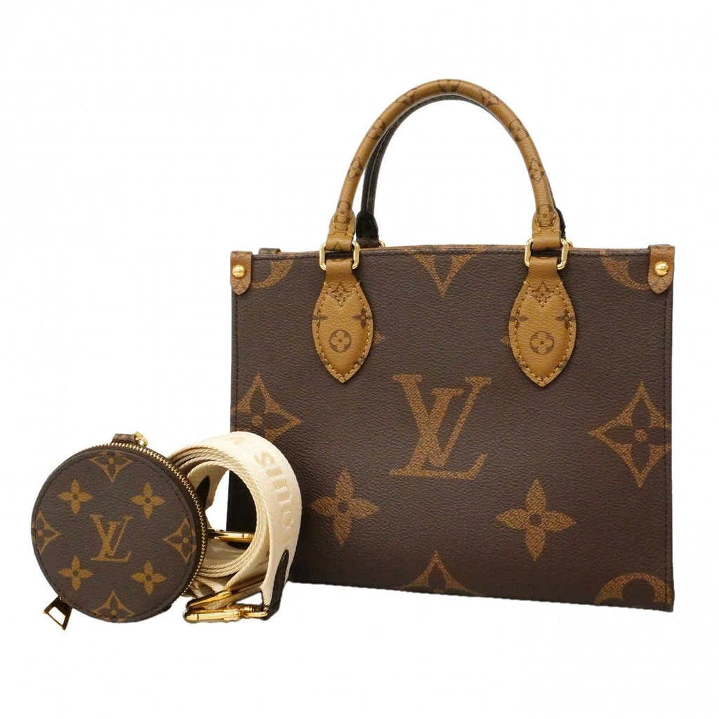 Louis Vuitton Handbag Monogram Giant Reverse On The Go PM Brown 2-Way