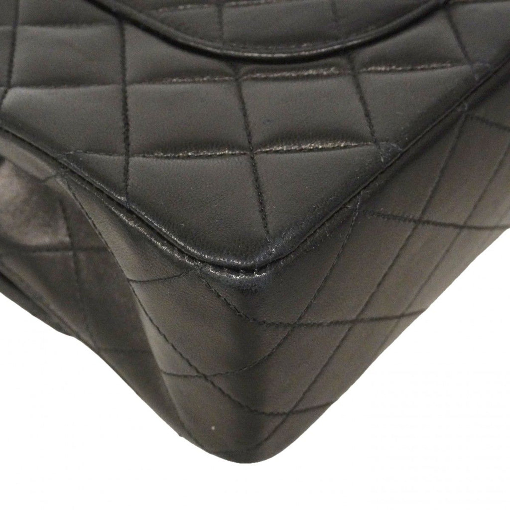 Chanel Shoulder Bag Quilted Lambskin Black Gold — view 7