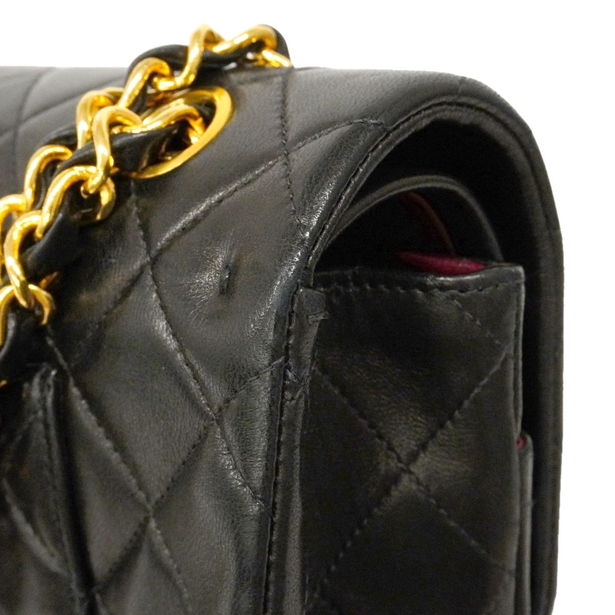 Chanel Shoulder Bag Quilted Lambskin Black Gold — view 6