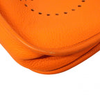 Hermes Shoulder Bag Evelyne Taurillon Clemence Orange Silver — view 7