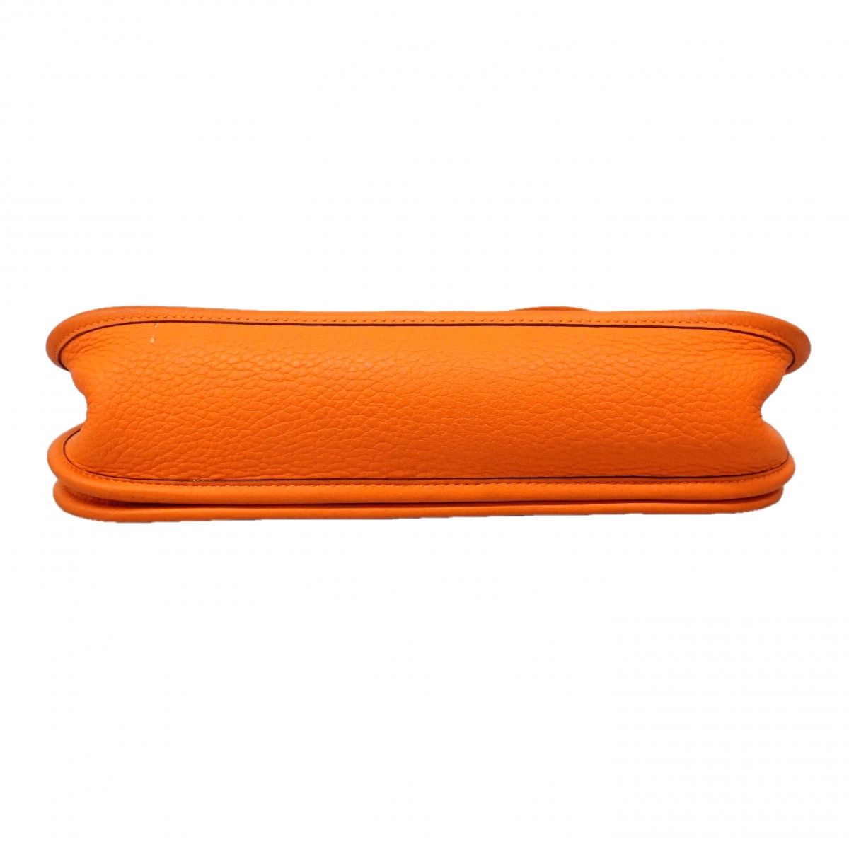 Hermes Shoulder Bag Evelyne Taurillon Clemence Orange Silver — view 3