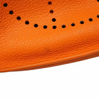Hermes Shoulder Bag Evelyne Taurillon Clemence Orange Silver — view 8