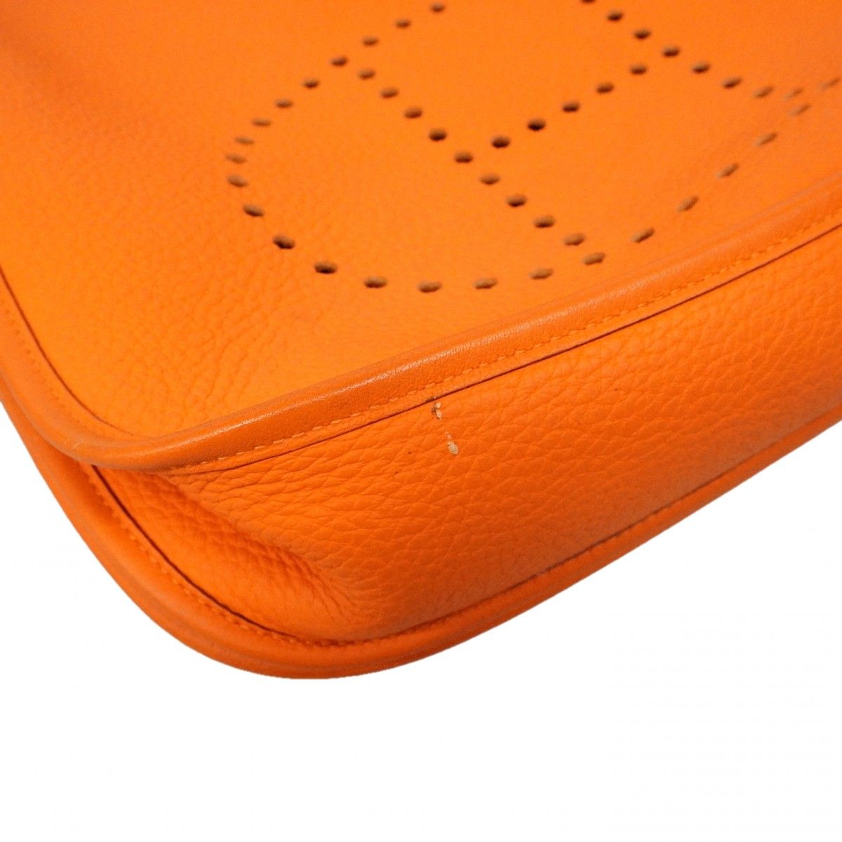 Hermes Shoulder Bag Evelyne Taurillon Clemence Orange Silver — view 6