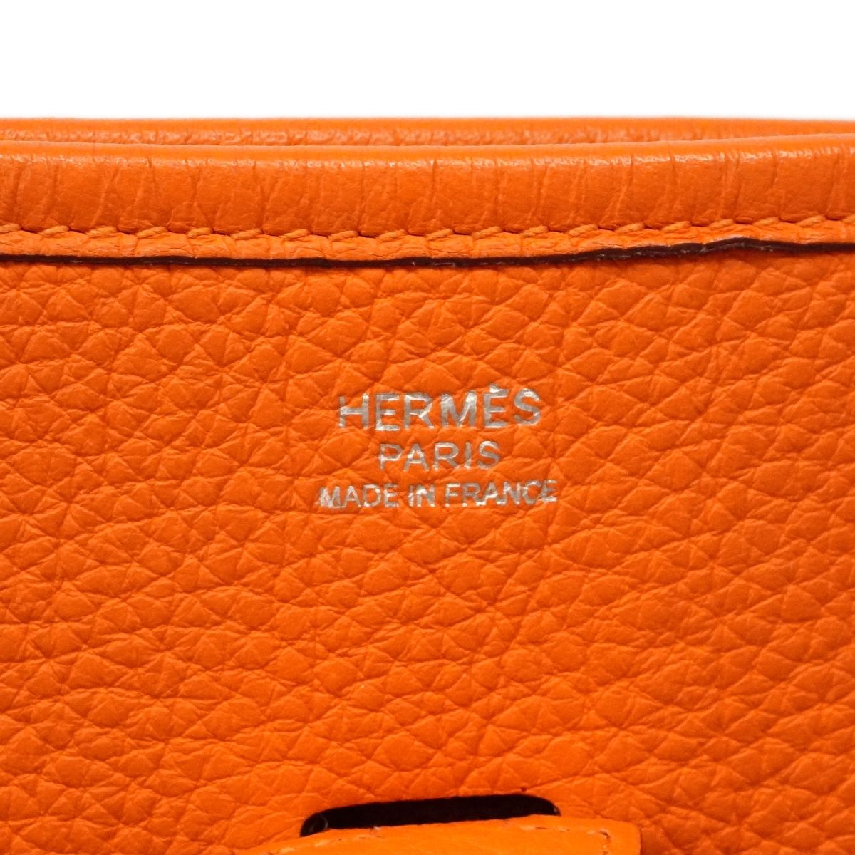 Hermes Shoulder Bag Evelyne Taurillon Clemence Orange Silver — view 5