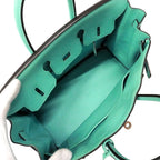 Hermes Handbag Birkin 25 Swift Blue Atoll Silver — view 4