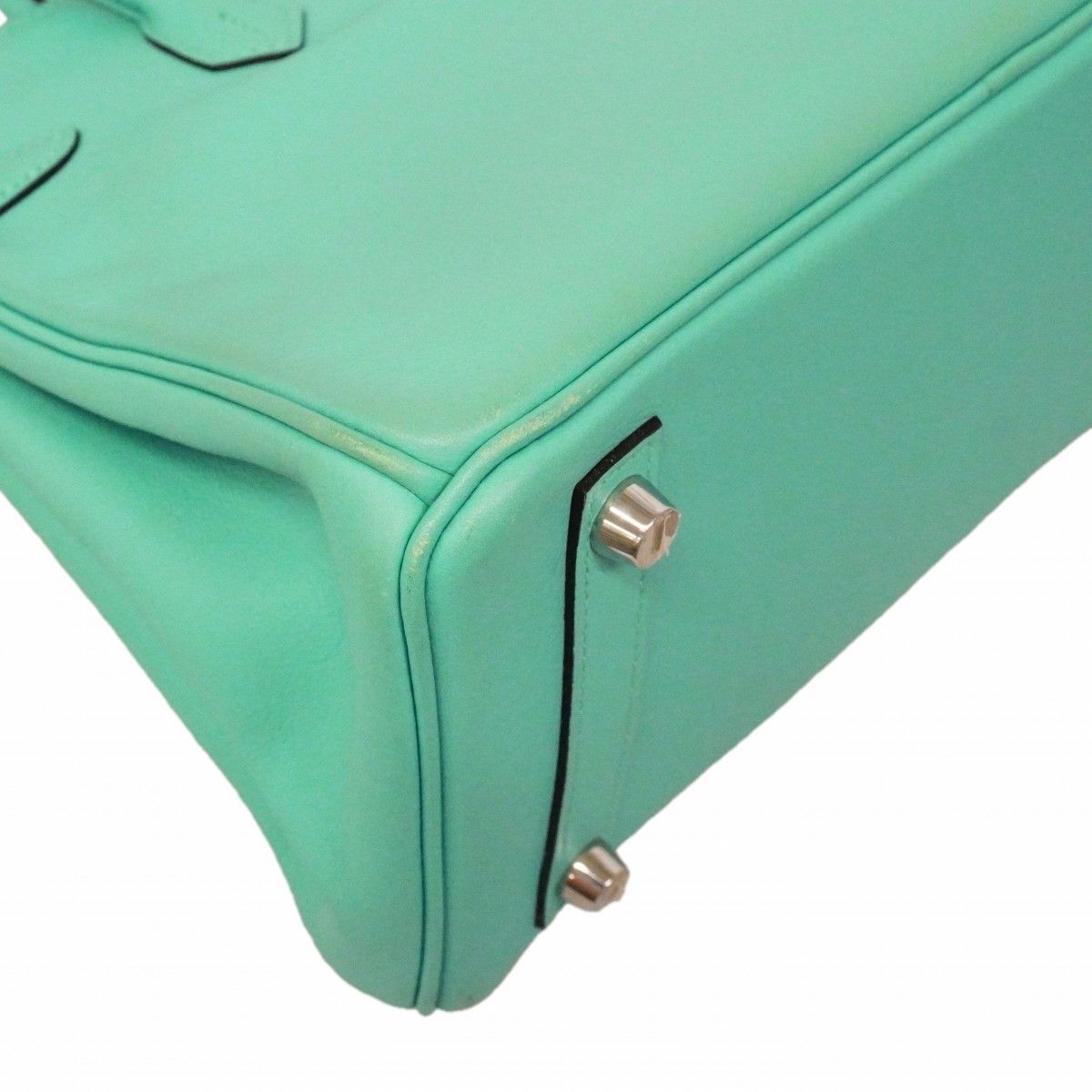 Hermes Handbag Birkin 25 Swift Blue Atoll Silver — view 6