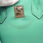 Hermes Handbag Birkin 25 Swift Blue Atoll Silver — view 8