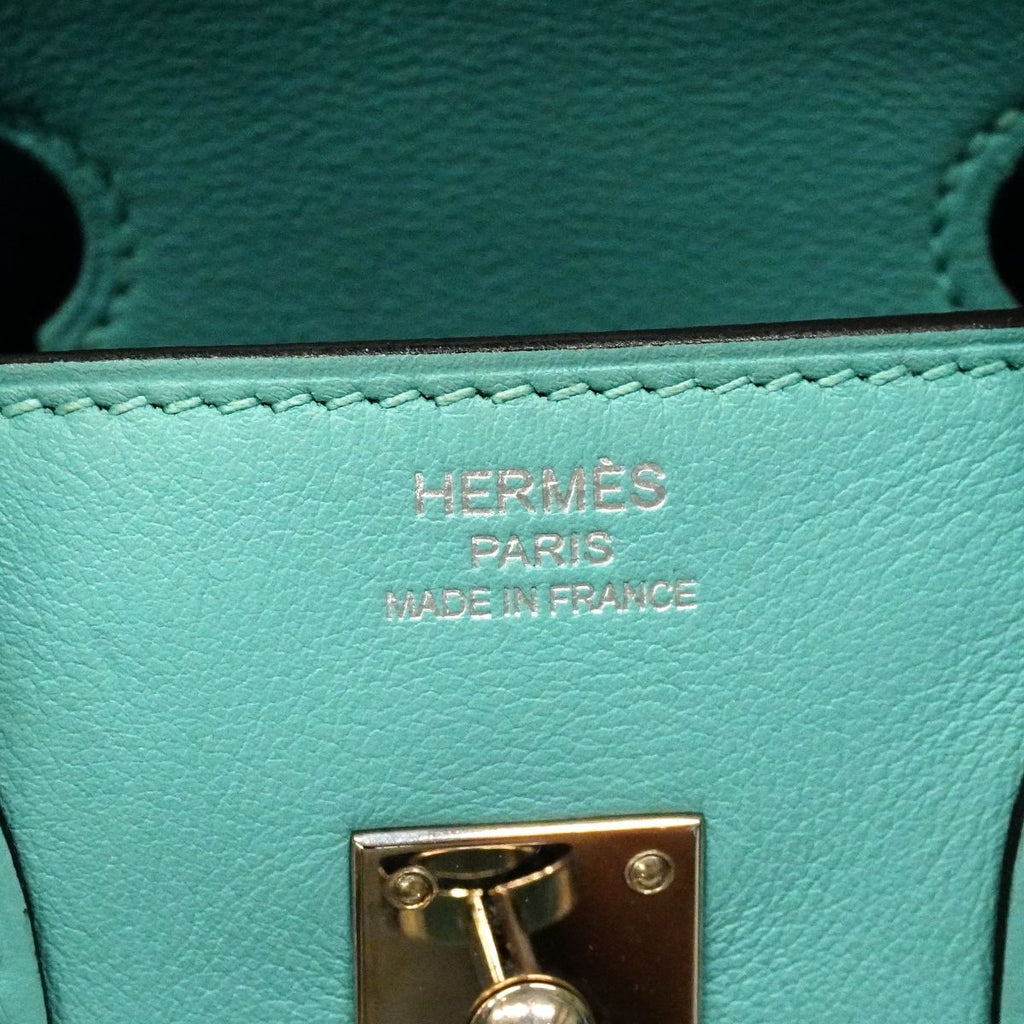 Hermes Handbag Birkin 25 Swift Blue Atoll Silver — view 5