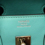 Hermes Handbag Birkin 25 Swift Blue Atoll Silver — view 5