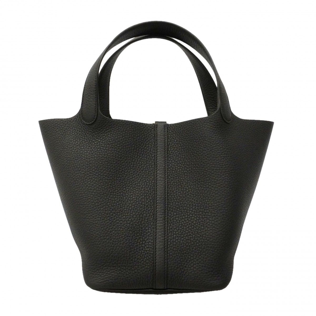 Hermes Handbag Picotin Lock MM Taurillon Clemence Black Silver — view 7