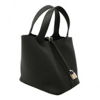 Hermes Handbag Picotin Lock MM Taurillon Clemence Black Silver — view 2