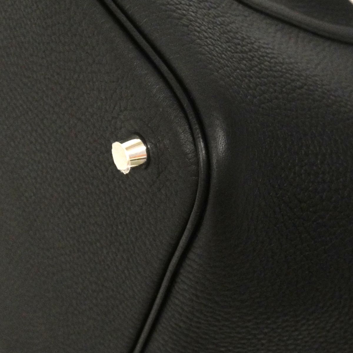 Hermes Handbag Picotin Lock MM Taurillon Clemence Black Silver — view 6