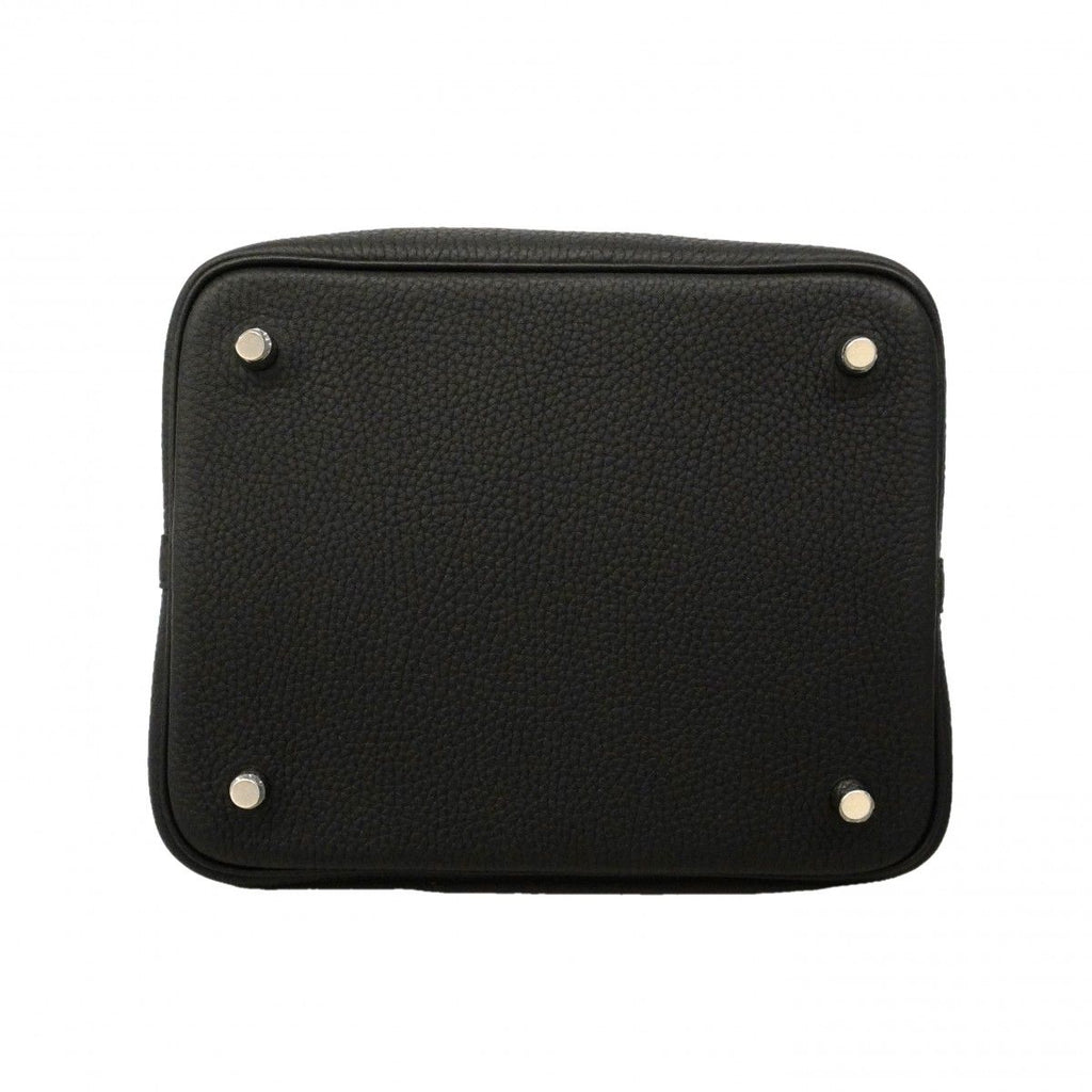 Hermes Handbag Picotin Lock MM Taurillon Clemence Black Silver — view 3