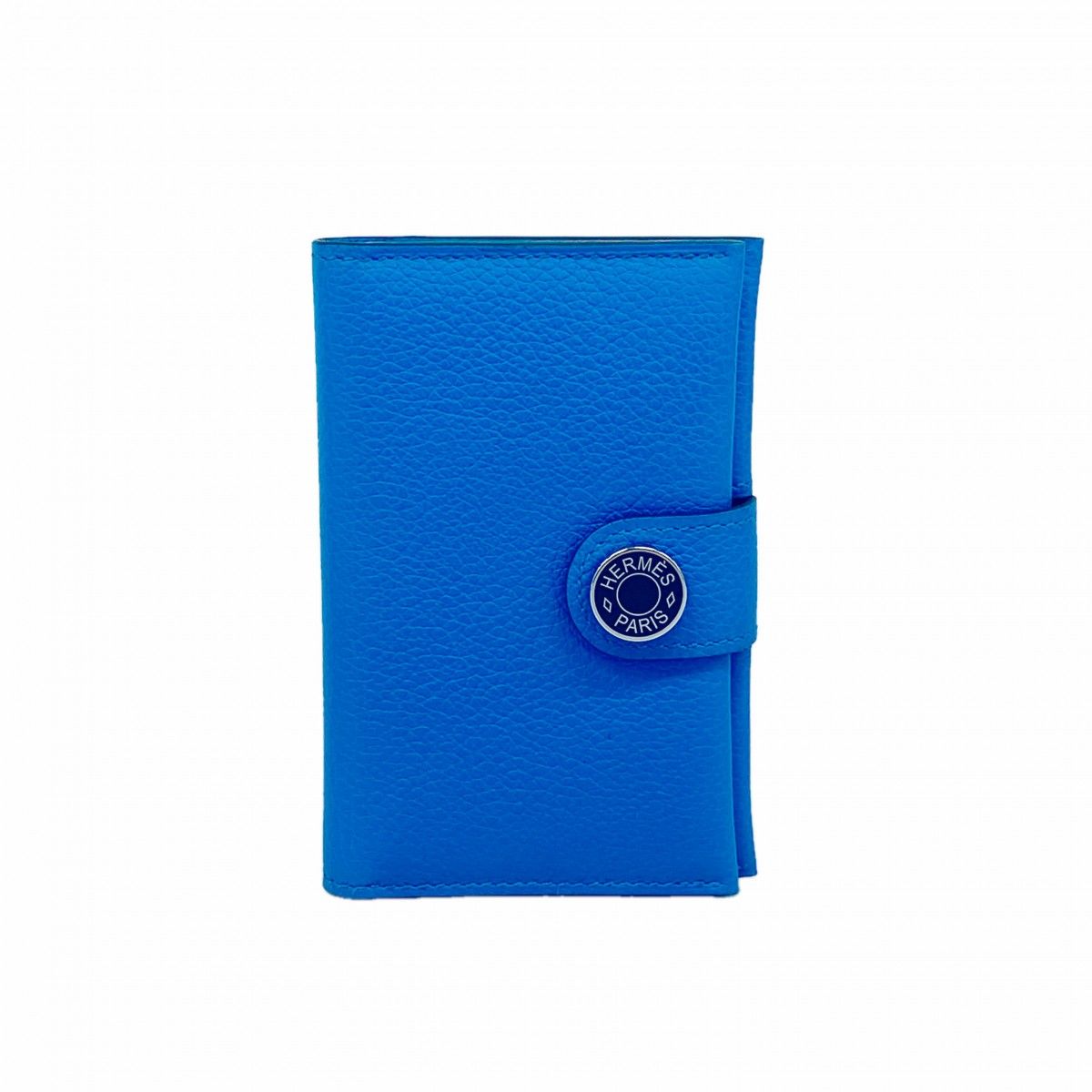 Hermes Card Case Color New Blue Hydra Silver