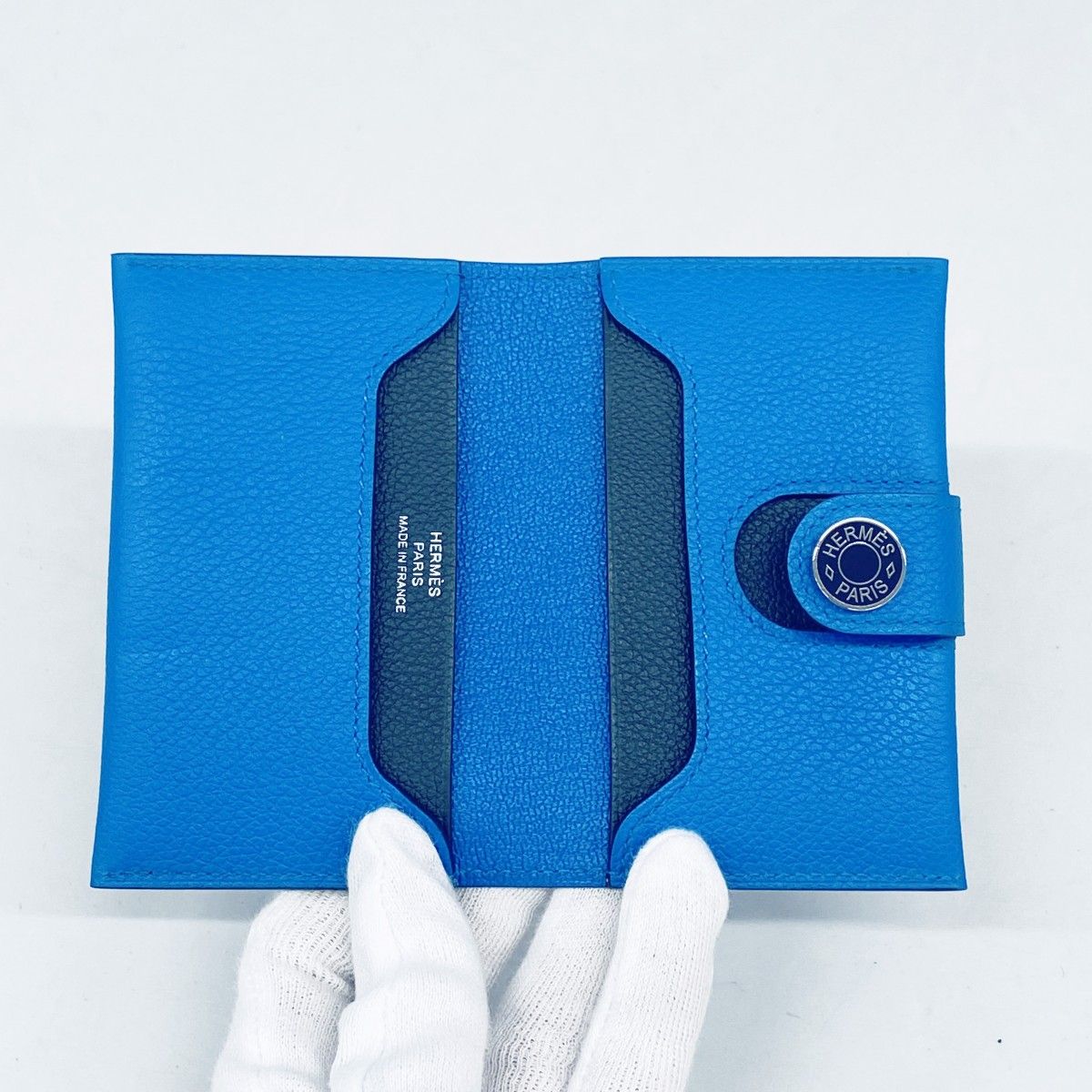 Hermes Card Case Color New Blue Hydra Silver — view 3