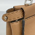 Fendi Handbag Selleria Peekaboo Leather Brown Silver 2-Way — view 7