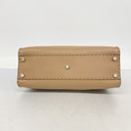 Fendi Handbag Selleria Peekaboo Leather Brown Silver 2-Way — view 3