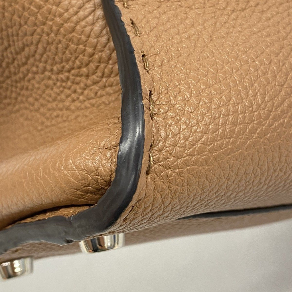 Fendi Handbag Selleria Peekaboo Leather Brown Silver 2-Way — view 6