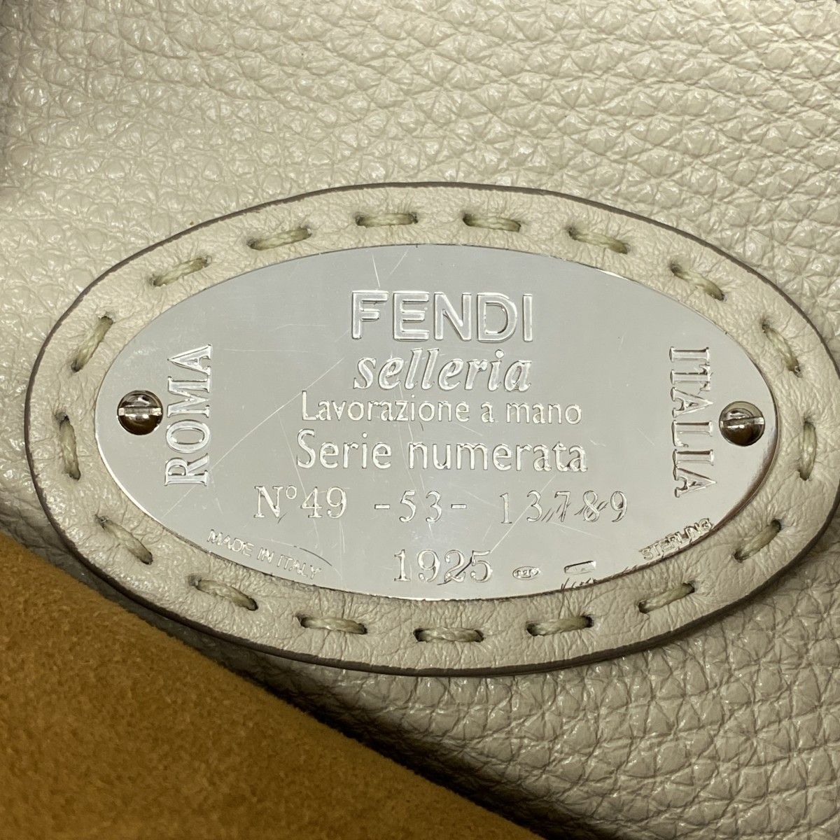 Fendi Handbag Selleria Peekaboo Leather Brown Silver 2-Way — view 4