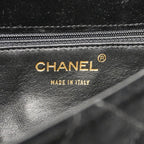 Chanel Handbag Quilted Velour Black Champagne Gold — view 5
