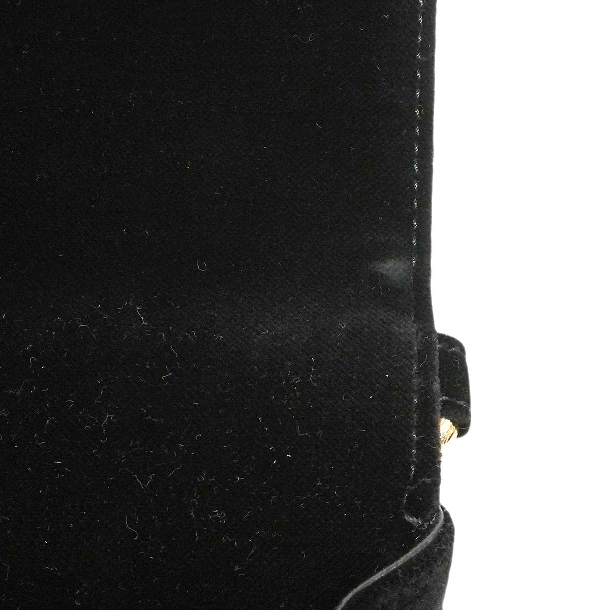 Chanel Handbag Quilted Velour Black Champagne Gold — view 7