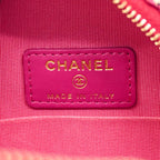 Chanel Shoulder Bag Quilted Tweed Pink Champagne Gold — view 5