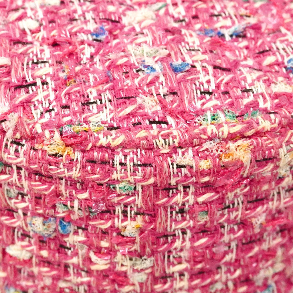 Chanel Shoulder Bag Quilted Tweed Pink Champagne Gold — view 7