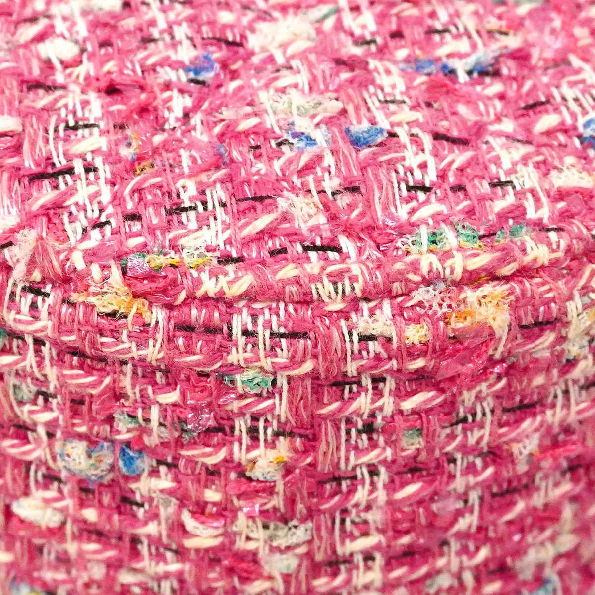 Chanel Shoulder Bag Quilted Tweed Pink Champagne Gold — view 7