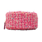 Chanel Shoulder Bag Quilted Tweed Pink Champagne Gold — view 3