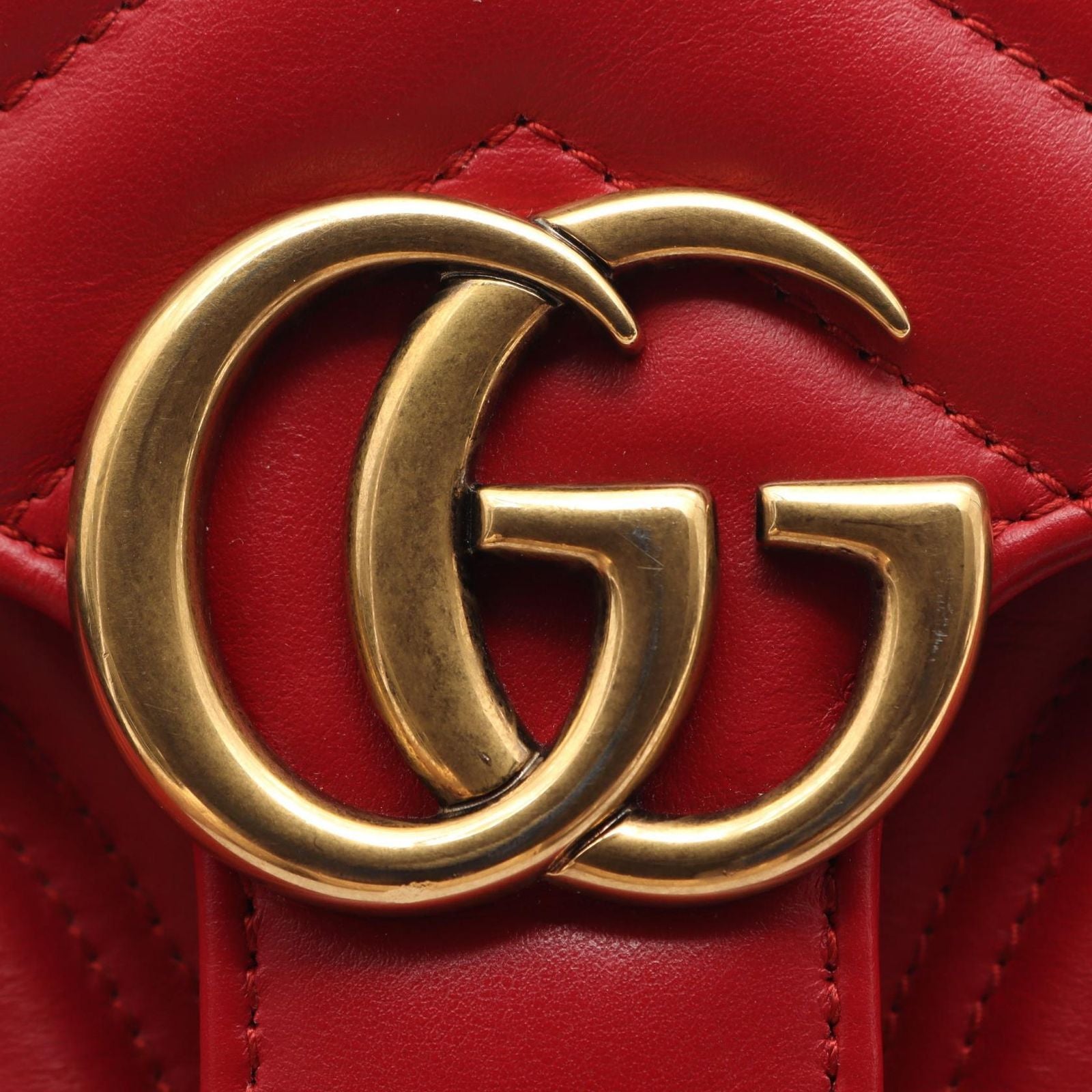 Gucci Shoulder Bag GG Marmont Red Leather — view 6
