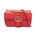 Gucci Shoulder Bag GG Marmont Red Leather