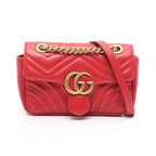 Gucci Shoulder Bag GG Marmont Red Leather