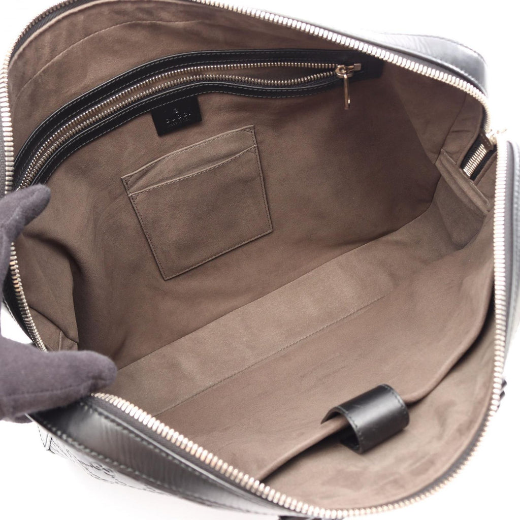 Gucci Briefcase Guccissima 2-Way Black Leather — view 3