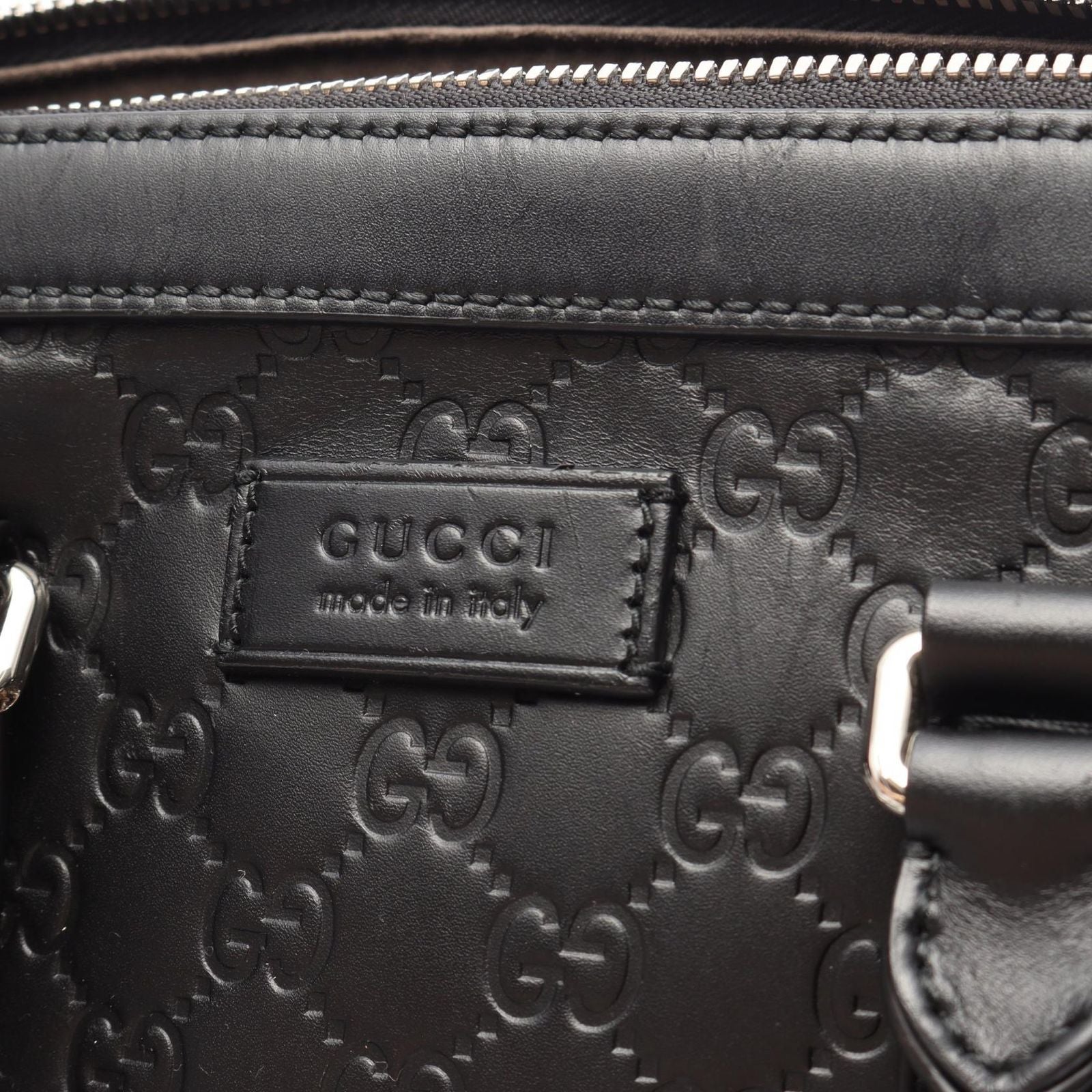Gucci Briefcase Guccissima 2-Way Black Leather — view 7