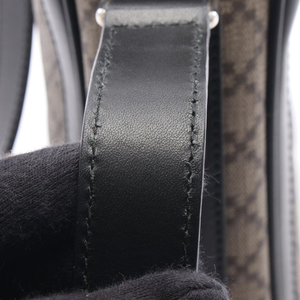 Gucci Shoulder Bag Diamante Beige Black Canvas Leather — view 8