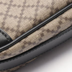 Gucci Shoulder Bag Diamante Beige Black Canvas Leather — view 6