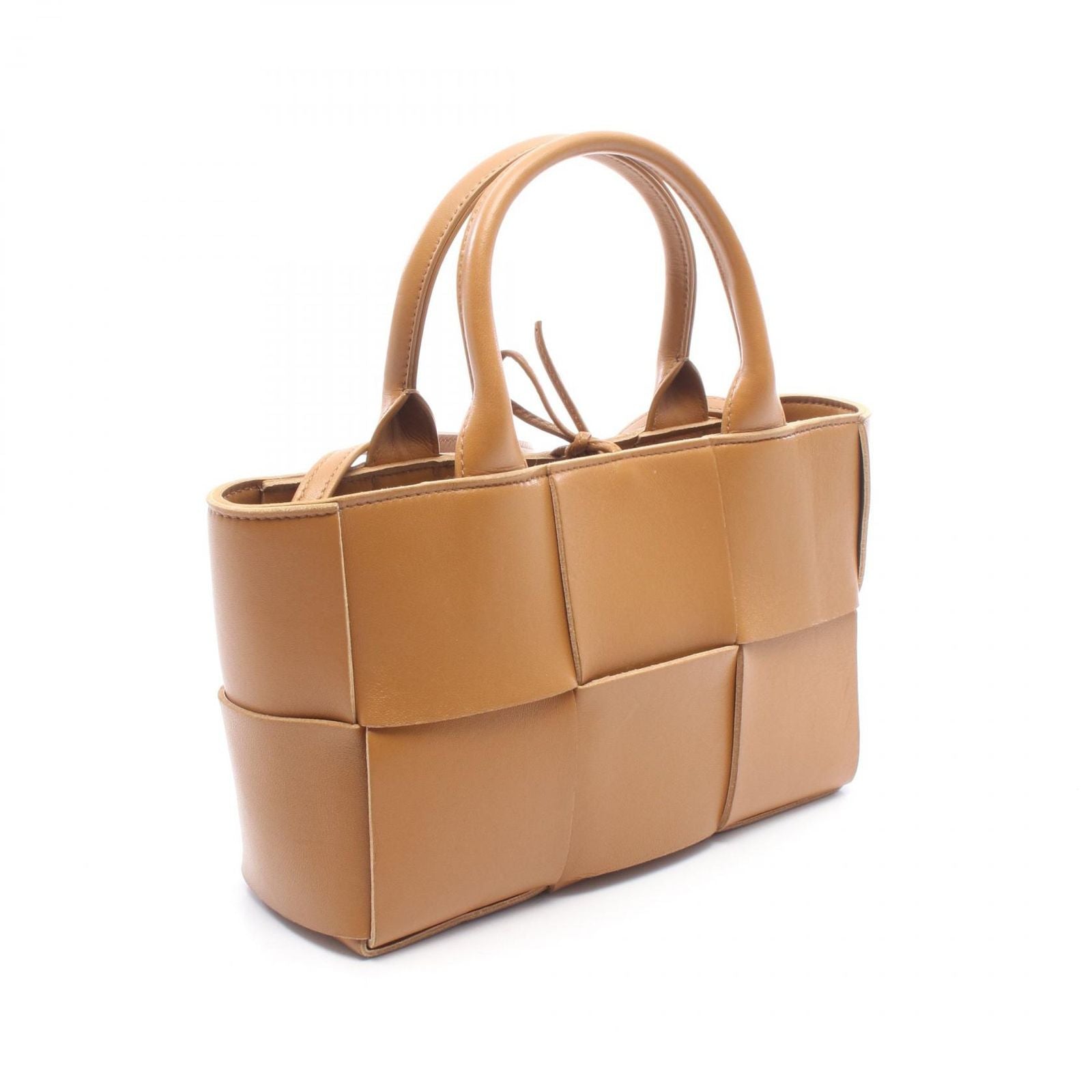 Bottega Veneta Tote Mini Arco 2-Way Camel Leather Maxi Intrecciato — view 2